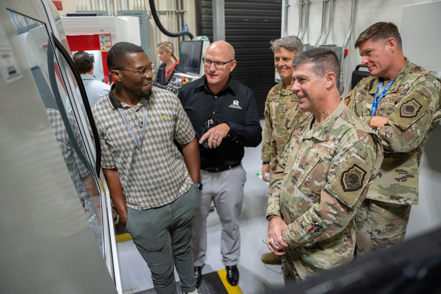 U.S. Air Force officials tour the Pit Production Operations and Programs Manufacturing Technology Center at the Savannah River Site.