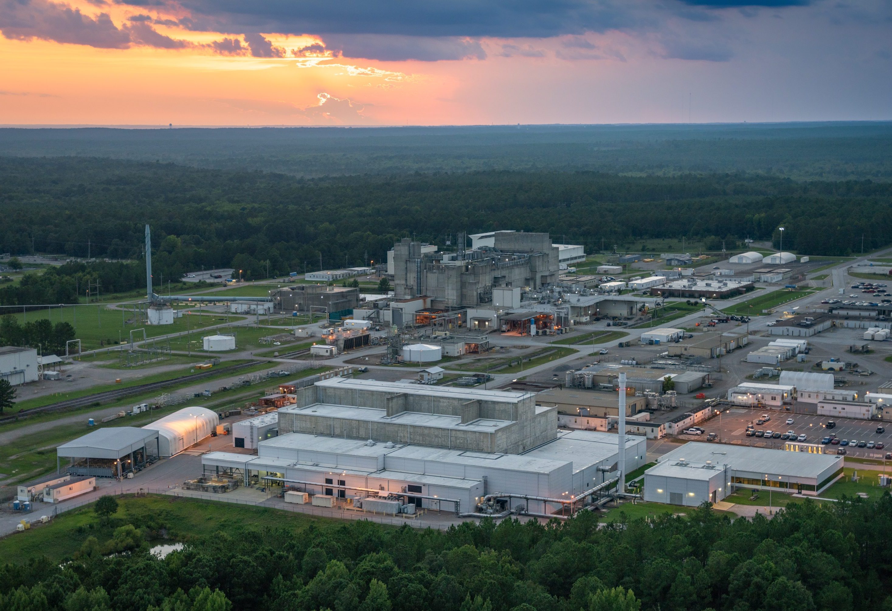 The Salt Waste Processing Facility (foreground) and the Defense Waste Processing Facility (background)
