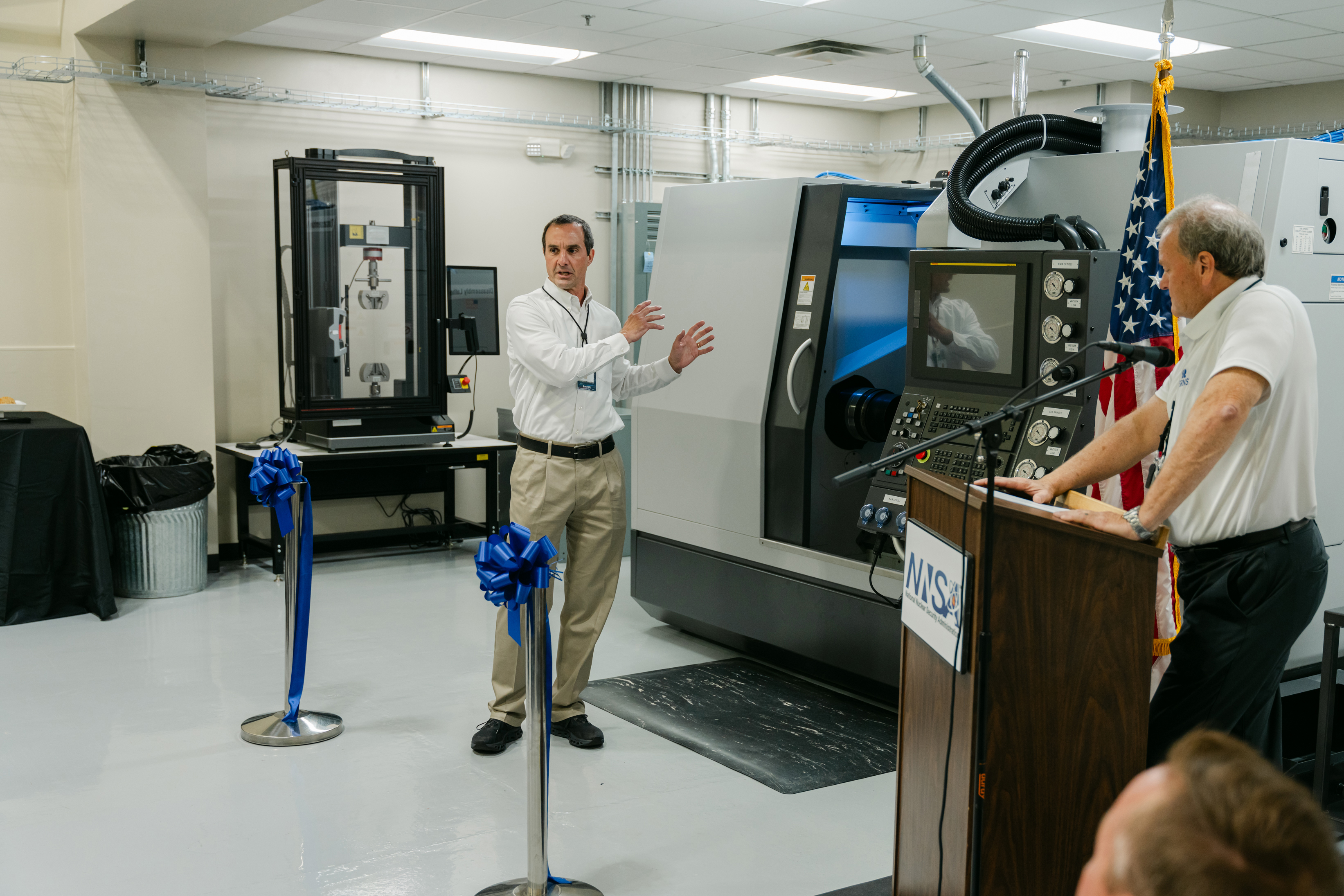 Opening of the Manufacturing Technology Center (MTC) at the Savannah River Site. The MTC teaches critical skills and develops competency in various machining tool operations within an unclassified, non-nuclear training environment.