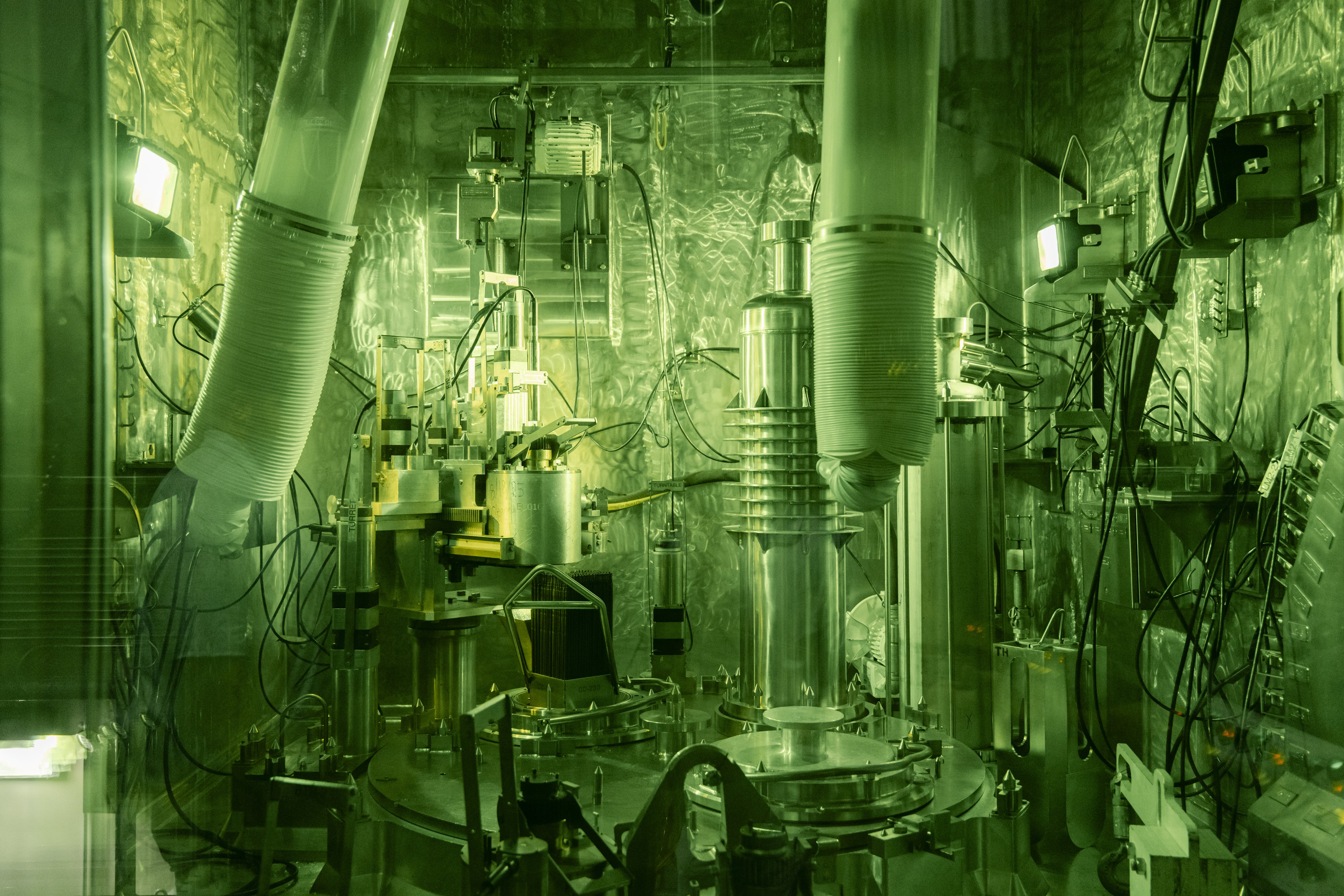The Target Rod Prep Module houses equipment essential for tritium extraction. The module is a task-specific work area that allows personnel to manipulate machinery remotely and avoid radiological exposure. 