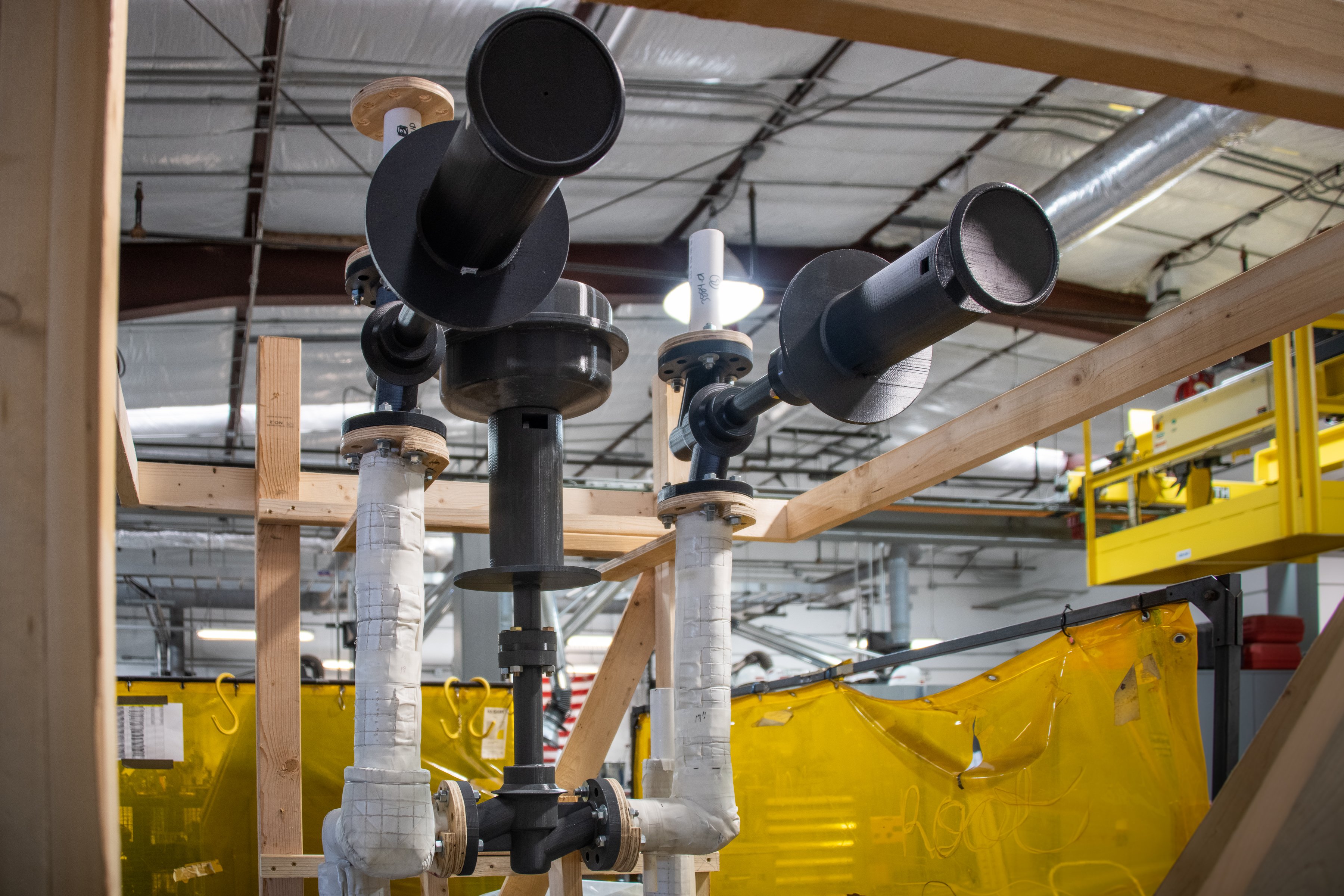 A 3D printed mockup of a valve station serves as a reference for employees while they practice proper equipment installation during the outage.